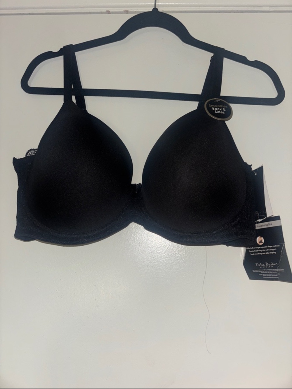 Delta Burke Black Molded Underwire Smooth T-Shirt Bra